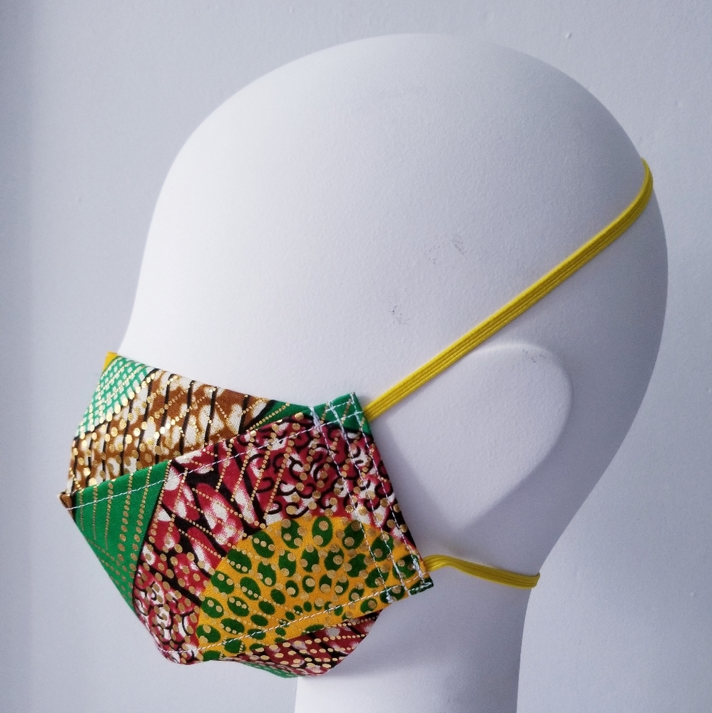 African print metallic face mask